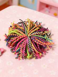 50 piezas Lazos elásticos pequeños tejidos, accesorios para el cabello - Multicolor - Ver 1