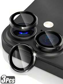 XINHONGYU Bộ 3 miếng dán bảo vệ ống kính camera tương thích với iPhone 17/16 PRO MAX/16PRO/16 Plus /15 PRO MAX/15 PRO/14 PRO MAX/14 PRO/13 PRO MAX/13 PRO/12 PRO MAX/12 PRO, kính cường lực AR+AF, chống trầy xước 9H, lớp phủ đơn bằng kim loại, độ trong suốt cao - Màu đen - màu đen - Xem 7