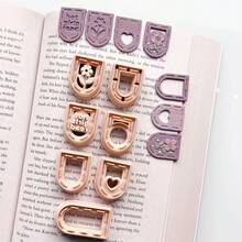 Dao cắt đất sét mini hình bookmark xếp chồng, dao cắt đất sét polymer, khuôn làm đồ trang sức bằng gốm mềm, bookmark may vá sáng tạo, dụng cụ làm đồ trang sức thủ công, dụng cụ cắt dập nổi 3D, dụng cụ làm đồ trang sức - Màu be - Xem 1