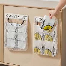 3-pack kökssoppåsdispenser, väggmonterad stor förvaringspåse, plastpåse med nät och tejp - Multifärgad - Visa 3
