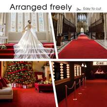 High Density Red Carpet And Thick White Carpet, Disposable, High Quality, Suitable For Various Celebration Events. Bathroom And Kitchen Decor - Red - View 6