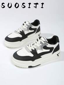 Women's Sporty Black Outdoor Sneakers Skate - Black - View 2