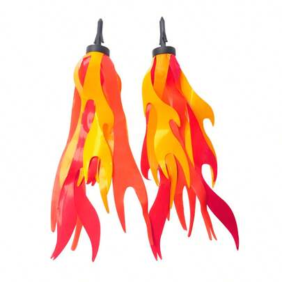 Bicycle Flame Ribbons, Scooter Tassel Flame Decor Strips, Colorful Handlebar Decorative Accessories, Suitable For Birthday Party Gifts, Outdoor Riding And Bicycle Decoration
