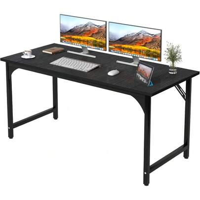 Escritorio de computadora, escritorio de oficina de 47.2", escritorio extra ancho de 23.62" de profundidad, escritorio para el hogar y la oficina de 0.59" de grosor y estructura de acero resistente, escritorio moderno de madera para computadora para dormitorio, estudio, escritura, juegos y trabajo
