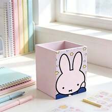 MIFFY 1个米菲兔星形方形笔筒，可爱粉色办公桌收纳盒，适合放置文具、化妆刷和办公用品，是送给米菲兔粉丝的完美返校礼物。 - 彩色 - 查看 1