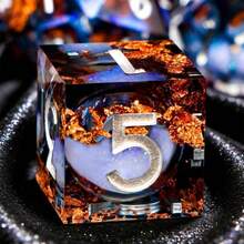 7pcs D&D Dice Set, Liquid-Filled Resin Dice, Handmade Sharp-Edged Polyhedral Dice For Roleplaying Games - Multicolor - View 10