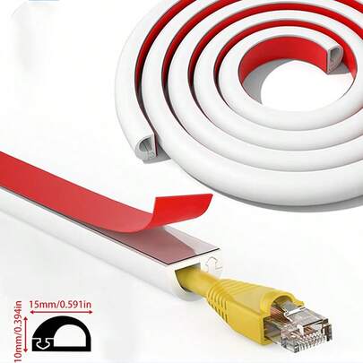 1 cái máng dẫn cáp linh hoạt 1/2/3/5m, dụng cụ che giấu cáp, bộ sắp xếp dây, bảo vệ cáp sạc, gọn gàng cáp, nắp che cáp mạng, chống trượt, máng dẫn cáp tự dính