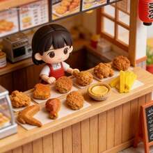 娃娃屋仿真炸雞薯條蛋塔食物玩具 微縮裝飾創意擺件居家生活裝飾 - 顏色 - 查看 13