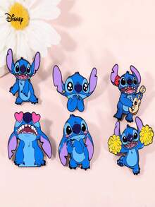 Disney 1/6比例迪士尼可爱拼布胸针，时尚风格，适合日常佩戴，饰有可爱的卡通人物，是节日和各种场合的完美礼物，非常适合开学季、毕业派对、朋友生日、休闲聚会、角色扮演、婚礼、海滩、夏季活动，以及母亲节和情人节。 - 彩色 - 查看 4