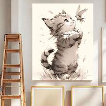 Arte en lienzo plano 2D, sin marco, diseño plano 2D, pieza única, perfecto para regalos de San Valentín y festivos. Una gran pieza decorativa para oficinas, cafeterías, bares y varios diseños de interiores, adecuado para cocinas y salas de estar. - Enmarcado - Ver 5