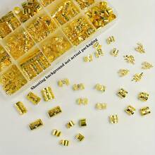 70 Pcs Alloy Hair Accessories, Suitable For Braids, Multiple Adjustable Metal Gold Braid Rings, Ear Cuffs Without Piercings, Braid Hair Accessories, Suitable For Women And Girls, Including Claw Clips, Hair Claws, Hairpins, Hair Clips, Etc.,Summer,Holiday,Travel, Head Accessories - Gold - View 5