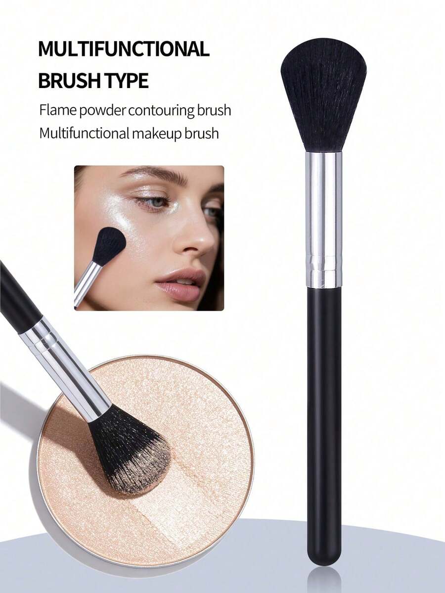 1 cọ tán phấn highlight cao cấp mềm mại, cọ má hồng tạo hiệu ứng chuyển màu tự nhiên, dụng cụ trang điểm đa năng, dụng cụ làm đẹp, quà tặng tuyệt vời.