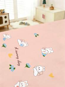 1PC Cute Rabbit Baby Bed Sheet, Fresh And Fun Style 110g Polyester Bed Sheet 10cm High Breathable Non Sweating Bed Sheet, Suitable For Baby Room Daily Sleep, Festival Gifts, Four Seasons Universal - Multicolor - View 2