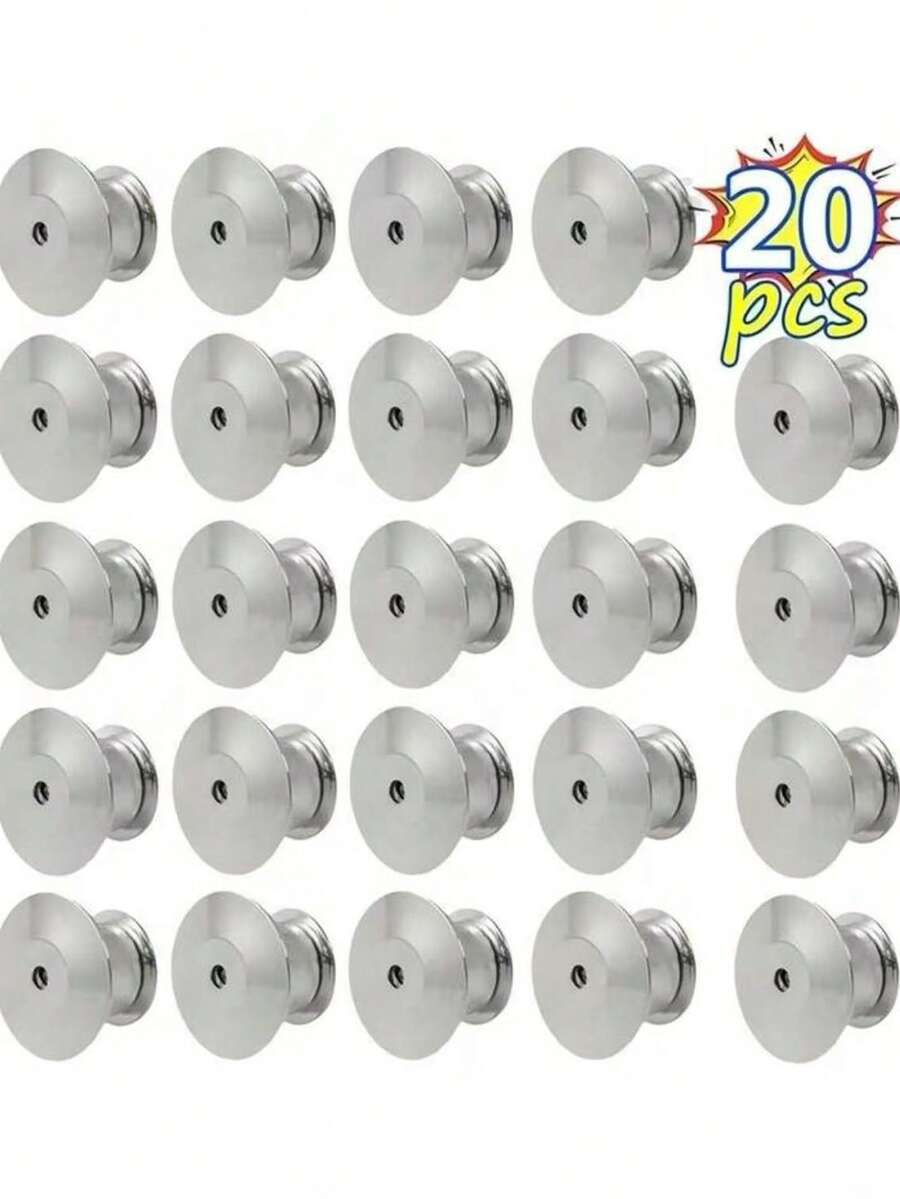 20/40个通用平头按扣，胸针别针，领针，腰带扣，徽章背扣 - 20pcs - 查看 1