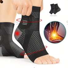 1 Pair Premium Ankle Compression Socks, Compression Foot Sleeves With Arch & Ankle Support, Open Toe Design, For Daily Wear & Outdoor Activities - Multicolor - View 1