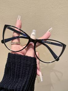 Fashionable Women's Daily Glasses, High-Definition Super-Light Cat-Eye Non-Prescription Glasses, Fake Glasses, Lightweight , Fashionable Frames, Metal Hinges, Comfortable And Snug Fit, Elegant Retro Minimalist Versatile Frames, Suitable For Travel, Party, Photography, Leisure, Beach, Music Festival, Outdoor, Vacation, Golf, Hiking, Fishing, Sports, Street Style, Birthday, Valentine's Day, Summer, Ideal Gift For Women. - Multicolor - View 12