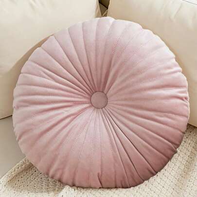 1pc Round Pumpkin Meditation Cushion, Suitable For Tatami Mat, Chair, Floor, Seat Cushion, Window Sill Ins Pillow, Soft & Comfortable Material, Pink