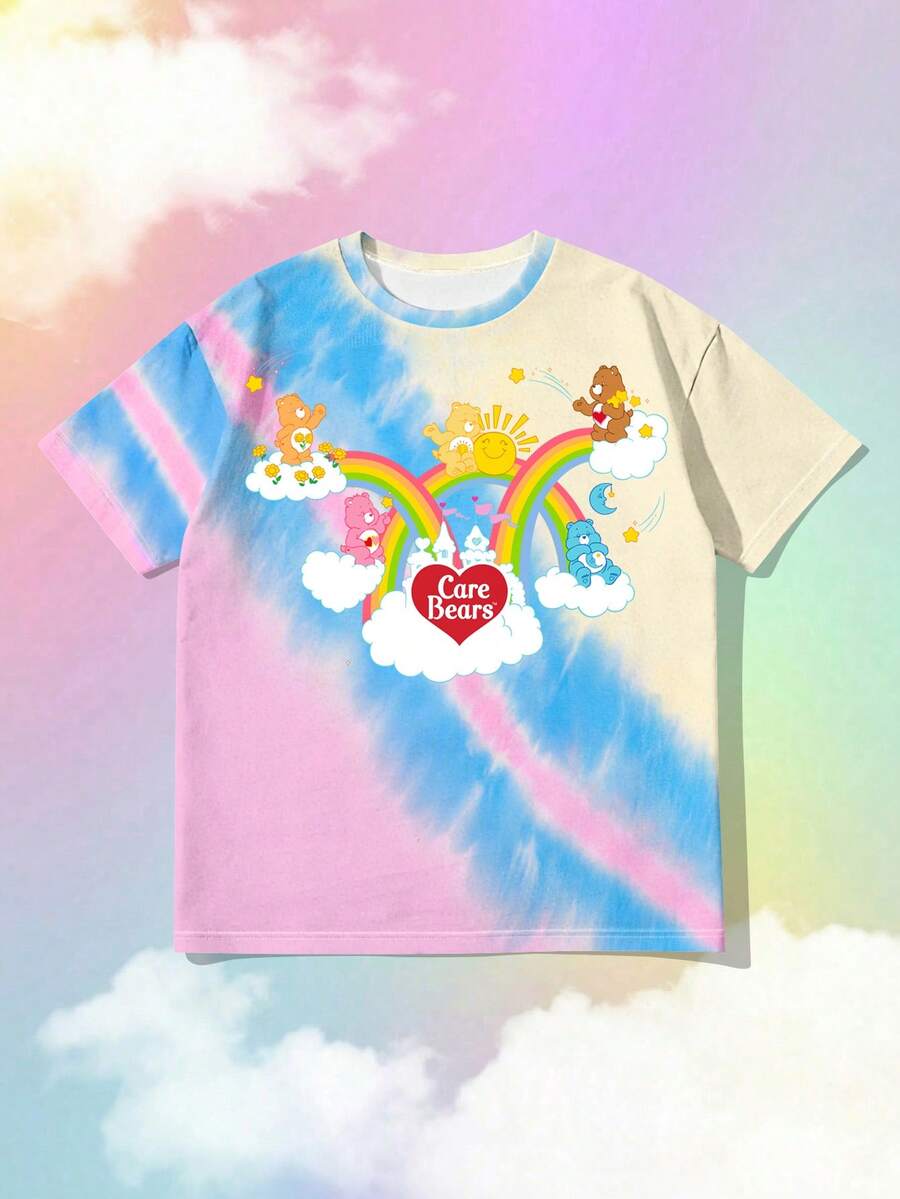 SHEIN | Care Bears Áo thun casual in hình hoạt hình dễ thương, thể hiện thiết kế hợp tác thời trang và đáng yêu, phù hợp để mặc hàng ngày. - Nhiều màu - Xem 1