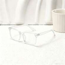 1 Pair Men's Fashion Transparent Glasses, Suitable For Daily Life, Office Reading, Holiday Gifts, Outdoor Travel Decoration, As Well As Computer Reading, Gaming, TV, And Mobile Phone Use - Clear - View 1