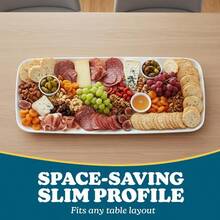 Rectangle White Serving Tray (2-Pack) - 17.5 Disposable Serving Platter Appetizer, Fruits Serving Dishes Plastic Tray Party Serveware - 白色 - 查看 3