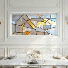 1/4pcsMinimalist And Refreshing Geometric Frosted Glass Window Stickers Are Reusable, Adhesive-Free, Opaque, And Heat-Insulating, Suitable For Bathrooms, Living Rooms, And Glass Decoration. - Frosted Stickers - View 10