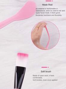 9pcs/Set Face Mask Bowl Kit, DIY Beauty Tools With Silicone Mask Spoon & Spray Bottle - Pink - View 6