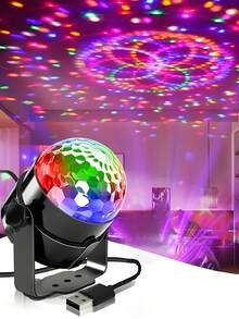 Lampu Bola Kristal LED Ajaib RGB - 7 Mode Lampu Laser Panggung dengan Kontrol Jarak Jauh, Sempurna untuk Pesta Dansa di Rumah, KTV, Pernikahan, Dekorasi Ruangan, dll.! - Hitam - View 3