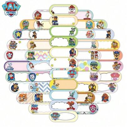Paw Patrol 60张贴纸/套。汪汪队立大功趣味卡通人物多功能标签贴纸，可作姓名贴纸、可书写姓名贴纸、封口贴纸、座位贴纸、教室标签、派对礼品袋填充物。适用于智能手机、室内装饰、笔记本电脑、水瓶、笔记本、保险杠、滑板、手机壳、返校装饰、毕业季、派对等场合。装饰标签贴纸，适用于各种场合，耐刮擦。