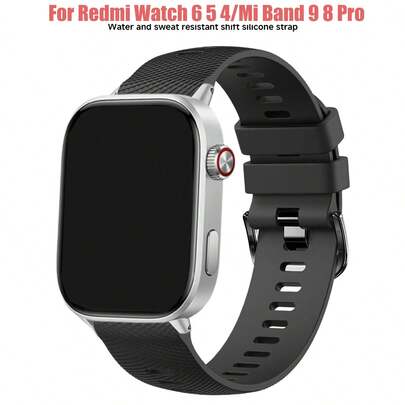 Dây đeo thể thao bằng silicon co giãn cho đồng hồ Redmi Watch 6 5 4, dây đeo thay thế nâng cấp thời trang cho đồng hồ thông minh, phù hợp cho Band 9 Pro/Mi Band 8 Pro, dây đeo đồng hồ chất lượng cao hàng ngày, thích hợp cho cả nam và nữ.