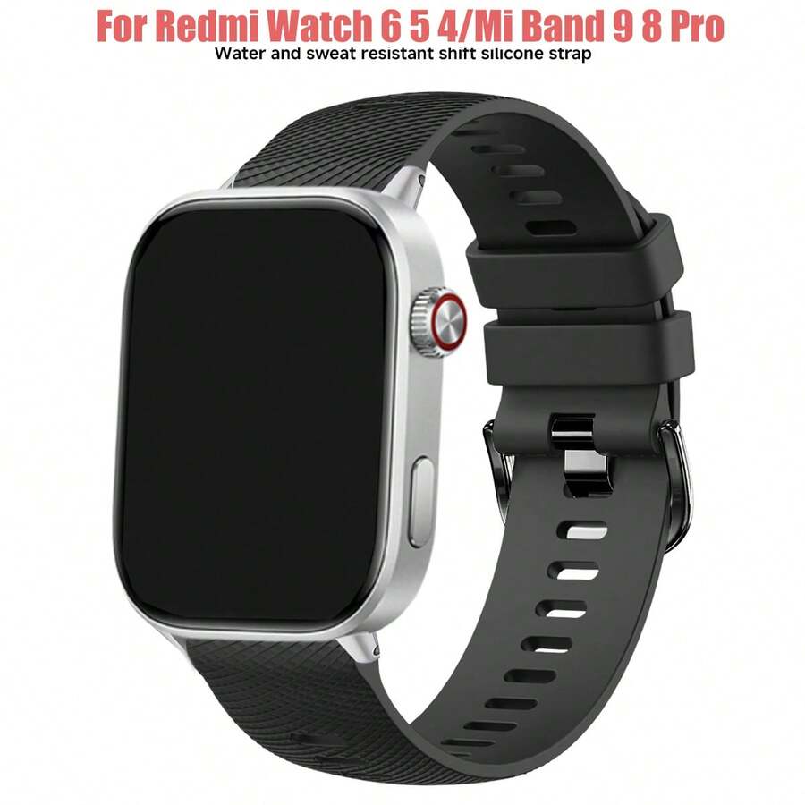 Dây đeo thể thao bằng silicon co giãn cho đồng hồ Redmi Watch 6 5 4, dây đeo thay thế nâng cấp thời trang cho đồng hồ thông minh, phù hợp cho Band 9 Pro/Mi Band 8 Pro, dây đeo đồng hồ chất lượng cao hàng ngày, thích hợp cho cả nam và nữ. - trắng - Xem 1
