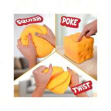 POKOJA LAND 3pcs Squeeze Cheese - Extra Large Soft Squishy Cheese Blocks | Gag Gift, Adult Novelty Toys | 4.25" Giant Stress Ball | Adult Sensory Fidget Toys - Sunshine Entertainment - 彩色 - 查看 3