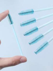 Women's 2026 Eyelash Brush & Powder Puff Set Spiral Bendable 51PCS Reusable For Eyelash Extensions Daily Makeup - Baby Blue - View 5