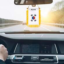 3 X 5 Inc  Ow Anging Flag N Small Mini Car Flags Banners Rearew Mirror Ration - Wit Suction Cup And  Fy Banner 2 Pack - Korea - View 5