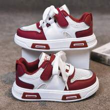 Scarpe sportive traspiranti e durevoli per bambini e ragazzi, design versatile e alla moda di ispirazione europea, stile stringato con punta tonda, suola leggera, rivestimento in tessuto e tomaia in pelle sintetica PVC, comfort e ammortizzazione, senza parti esposte su collo, tallone e punta, adatte per attività scolastiche e all'aperto quotidiane, stile sportivo classico e di , adatte per primavera, estate e autunno, lavorazione accurata per una qualità durevole, materiali amichevoli per la pelle - Rosso - Visualizzare 8