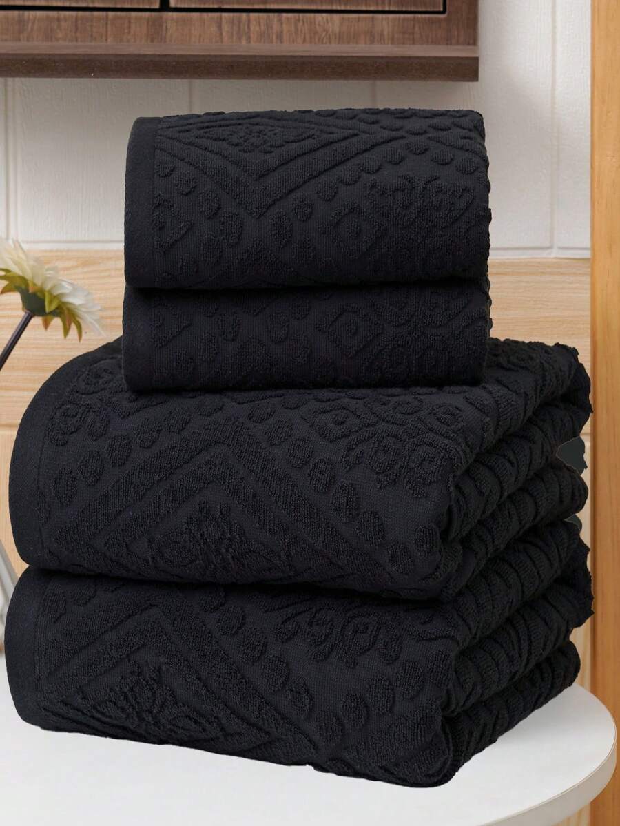 QIBHI 1/3 chiếc tùy chọn khăn tắm Jacquard phong cách Châu Âu 100% cotton (vải nhẹ, kiểu nhẹ), chọn 1 khăn tắm hoặc 1 khăn, khăn mặt và khăn tay cotton nguyên chất mềm mại, khăn tắm, khăn tắm biển, khăn phòng tắm mềm thân thiện với da, phù hợp cho phòng tắm, khách sạn, phòng gym, du lịch, quà tặng, salon, thể thao, bãi biển, trường học, tựu trường, phụ kiện du lịch, đồ dùng thiết yếu cho gia đình, khăn, chăm sóc da