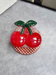 1个可爱水果造型磁性手机支架，兼容MagSafe，时尚沙滩风手机支架，女士适用 - 彩色 - 查看 6