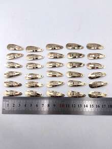 DIY Metal Gold Teardrop Shape 30 Pcs Bb Clip,Summer,Hair Clips,Holiday, Head Accessories - Gold - View 12