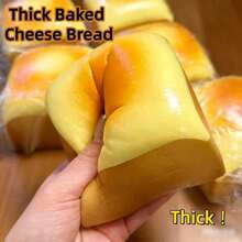 Squishy & Decompress Thick Baked Cheese Bread Toys, Creative Slow Rebound Stress Relief Small Gifts For Friends And Family - 彩色 - 查看 8