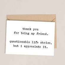 Sincere "Thank You For Being My Friend" Greeting Card - Minimalist Elegant Design, Suitable For All Ages - Birthday, Anniversary, Friendship Day Gift - High-Quality Paper, Suitable For Best Friends, Couples, Classmates, Colleagues - Single Piece - View 3