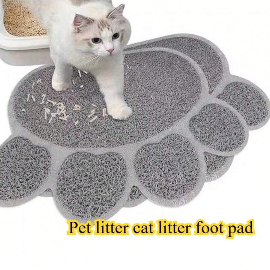 1片猫砂垫 防滑宠物猫砂垫 爪印猫砂垫 PVC宠物垫 猫咪擦拭垫 - 彩色 - 查看 1
