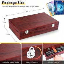 146pcs Deluxe Art Set In Wooden Case - Professional All-In-One Painting & Drawing Kit With Acrylic Paints, Watercolors, Oil Pastels, Colored Pencils, Crayons & Brushes - Complete Art Supplies For Adults, Kids, DIY Crafts, Canvas, Rock Painting, Sketching - Perfect Gift For Christmas, Halloween, Birthday & Holidays - Bộ dụng cụ nghệ thuật cao cấp 146 chi tiết - Xem 5