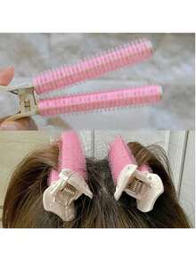 Slouchy Air Bangs Curler, Root Styling Fluffy Clip, Self-Adhesive Hair Curler Clip, Slouchy Top Of Head Styling Tool, Women Front Hairline Styling Clip Headpiece, Fluffy Bangs Clip, Air Bangs Clip High Crown Hair Clip, Seamless Hair Clip,Travel,Birthday - Multicolor - View 6