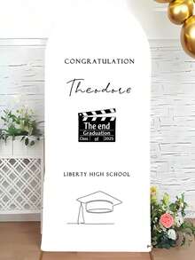 Customizable Graduation Party Arch Decor - Can Personalize With Name, Date Or Text. Suitable For Photo Booth, Family Gathering And Graduation Party; Great For Soon-To-Graduate Or Graduated Students. Can Serve As Holiday Background And Photo Prop For Graduation Celebration, Also Suitable For Home And Room Decor. - Multicolor 01 - View 6