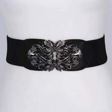 Vintage Metal Buckle Belt, Suitable For Dress Matching - Black - View 5