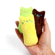 Cat Plush Catnip Toy, Cute Expression Thumb Design With Crinkle Paper, Bite Resistant Teething & Teasing Toy For Kittens, Mother's Day - Multicolor - View 5