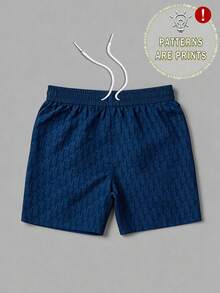 Men's Statement Print Shorts Fashion Designer Patterned Casual Daily Wear Shorts - 寶藍色 - 查看 1