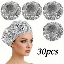 10/30个装可重复使用深层滋养铝箔护发帽，适用于家庭和沙龙，可用作护发油帽、护发帽、浴帽 - 多色 - 查看 12