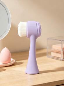 Bộ 4 món dụng cụ massage mặt Gua Sha, mặt nạ đá lạnh, cọ rửa mặt, con lăn massage toàn thân, bộ dụng cụ massage màu tím dùng cho massage toàn thân và nâng cơ mặt. - Màu tím - Xem 9
