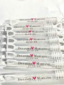 Personalized Wedding Bubble Labels [Labels Only, Bubble Wand Not Included], Customized Wedding Bubble Labels, Customizable Name And Logo PVC Stickers, Suitable For Wedding Favors, Bachelorette Party, Outdoor Wedding Send-Off, Customized Bubble Wand Labels, Wedding Bubble Tube Labels, Wall Decals - Multicolor - View 4