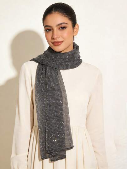 Khăn choàng mỏng màu trơn, khăn trùm đầu mềm mại đa năng, khăn choàng dài thanh lịch dễ phối đồ cho mọi mùa.